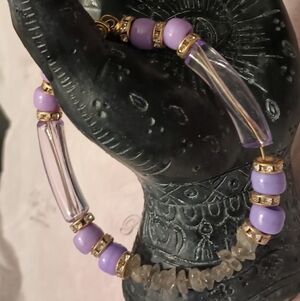 Gemstone and Plastic Bead Bracelet